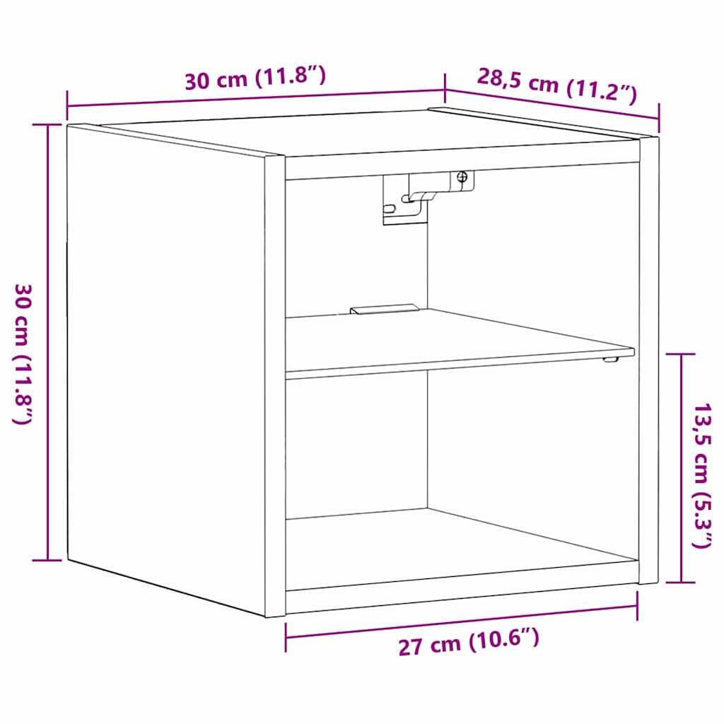 LED zidni noćni ormarić Zidne 2 pcs Crna 30 x 28,5 x 30 cm