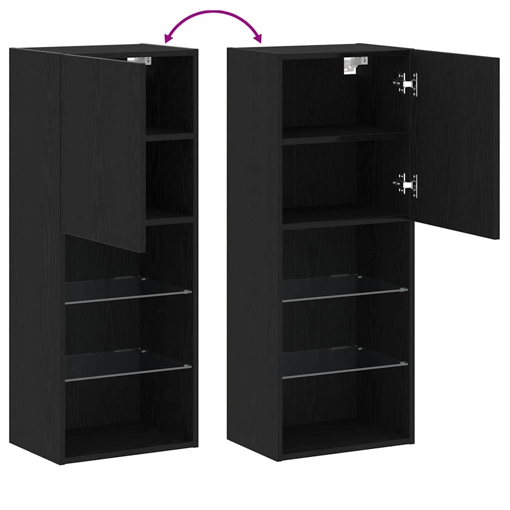 Set TV komoda Crni hrast 40,5 x 30 x 102 cm Konstruirano drvo