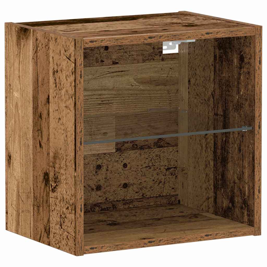 Floating Shelf with LED Light 2 pcs Smeđa 40 x 28,5 x 40 cm