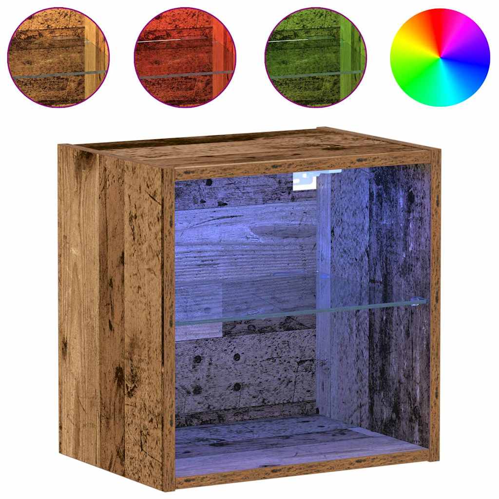 Floating Shelf with LED Light 2 pcs Smeđa 40 x 28,5 x 40 cm