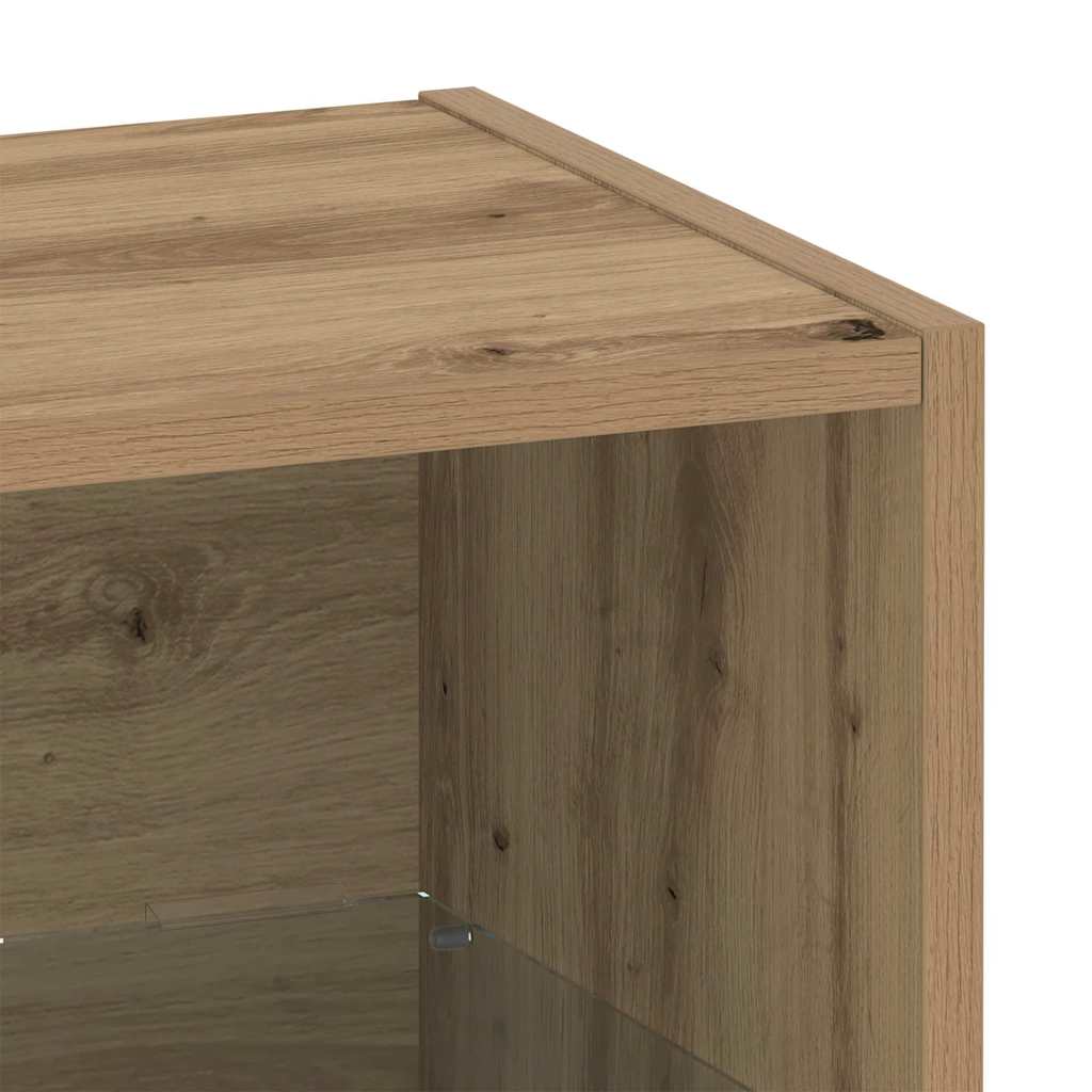 Floating Shelf with LED Light 2 pcs Smeđa 40 x 28,5 x 40 cm