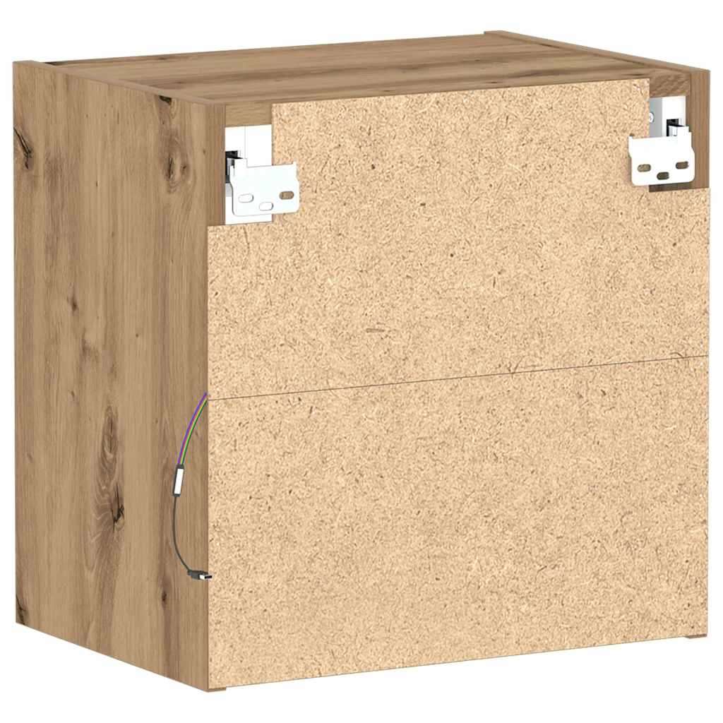 Floating Shelf with LED Light 2 pcs Smeđa 40 x 28,5 x 40 cm