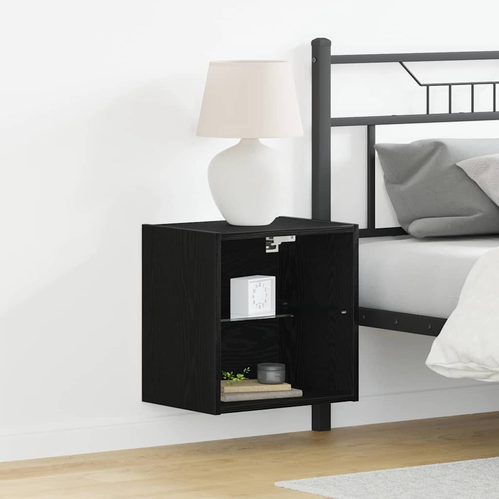 Floating Shelf with LED Light s policom Crna 40 x 28,5 x 40 cm