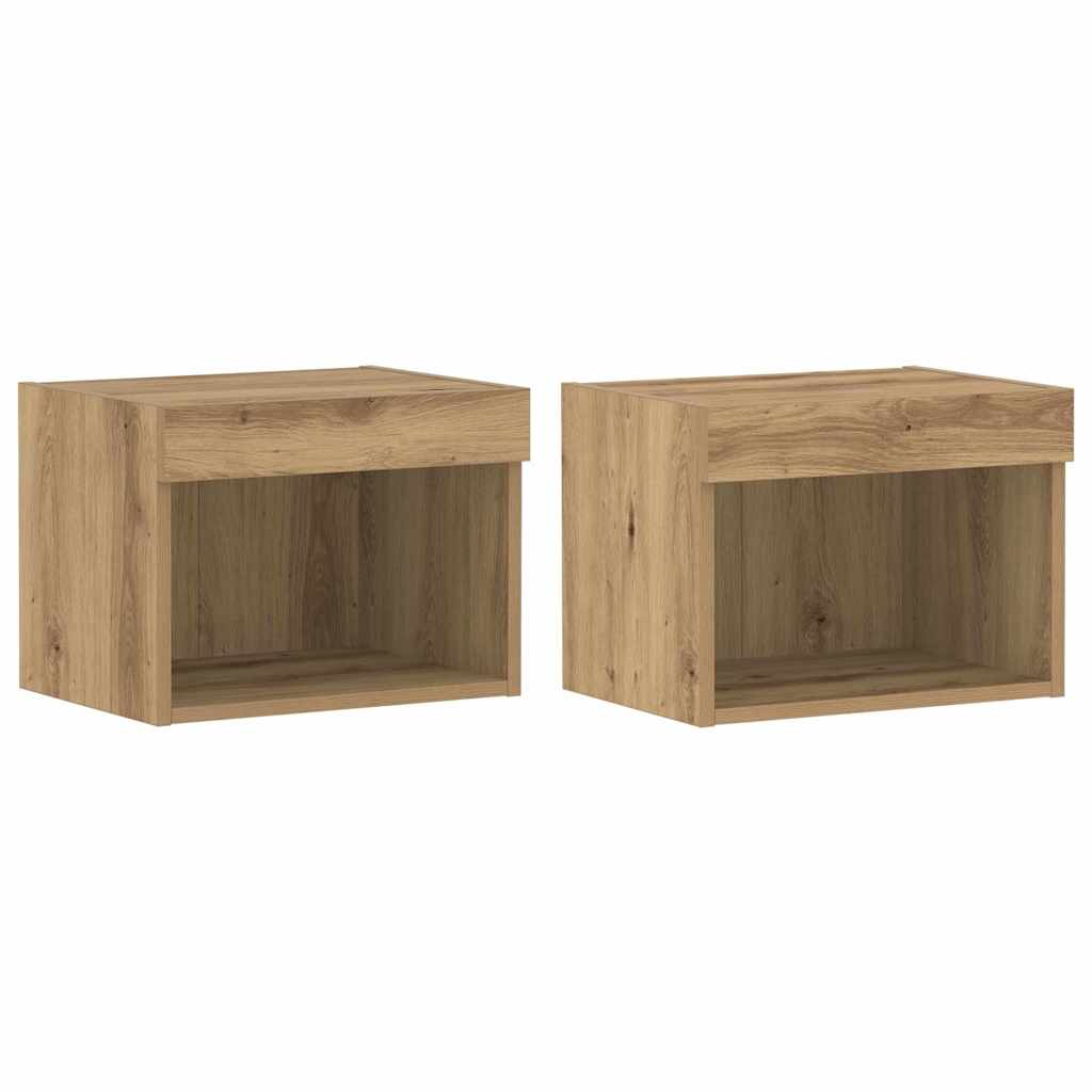 Set TV komoda Zidne 2 pcs Umjetnički hrast 40 x 30 x 30 cm