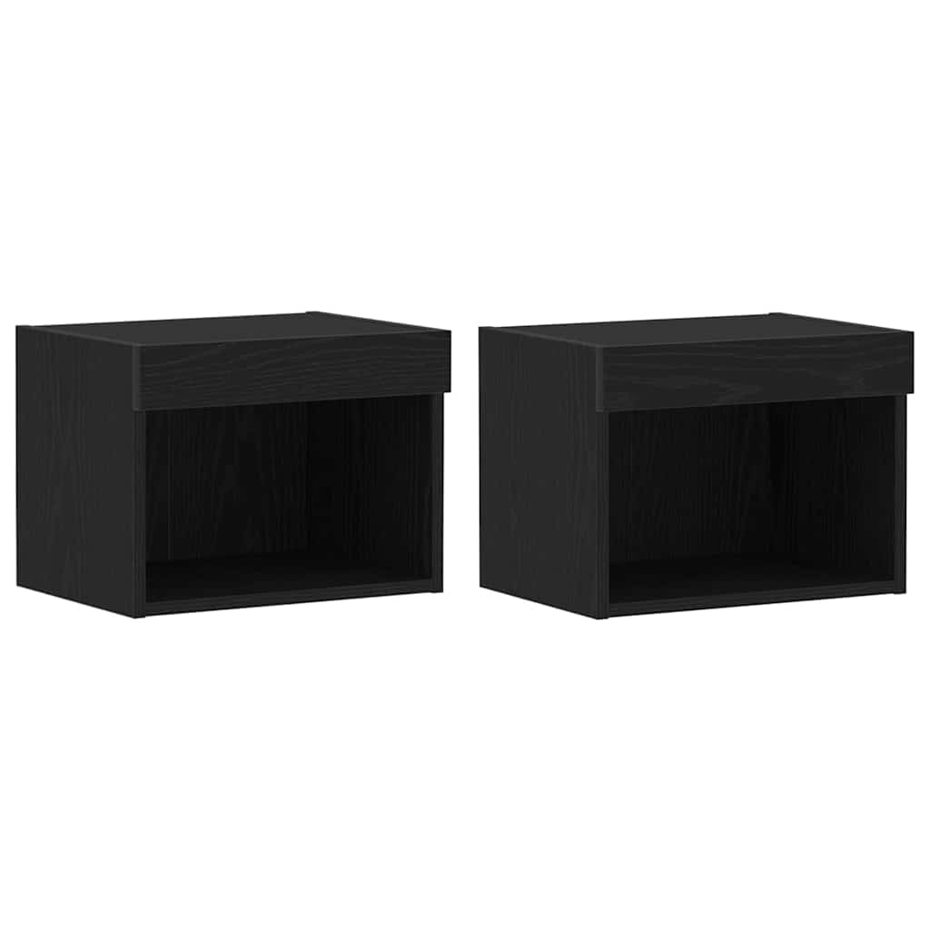 Set TV komoda s LED svjetlima 2 pcs Crni hrast 40 x 30 x 30 cm