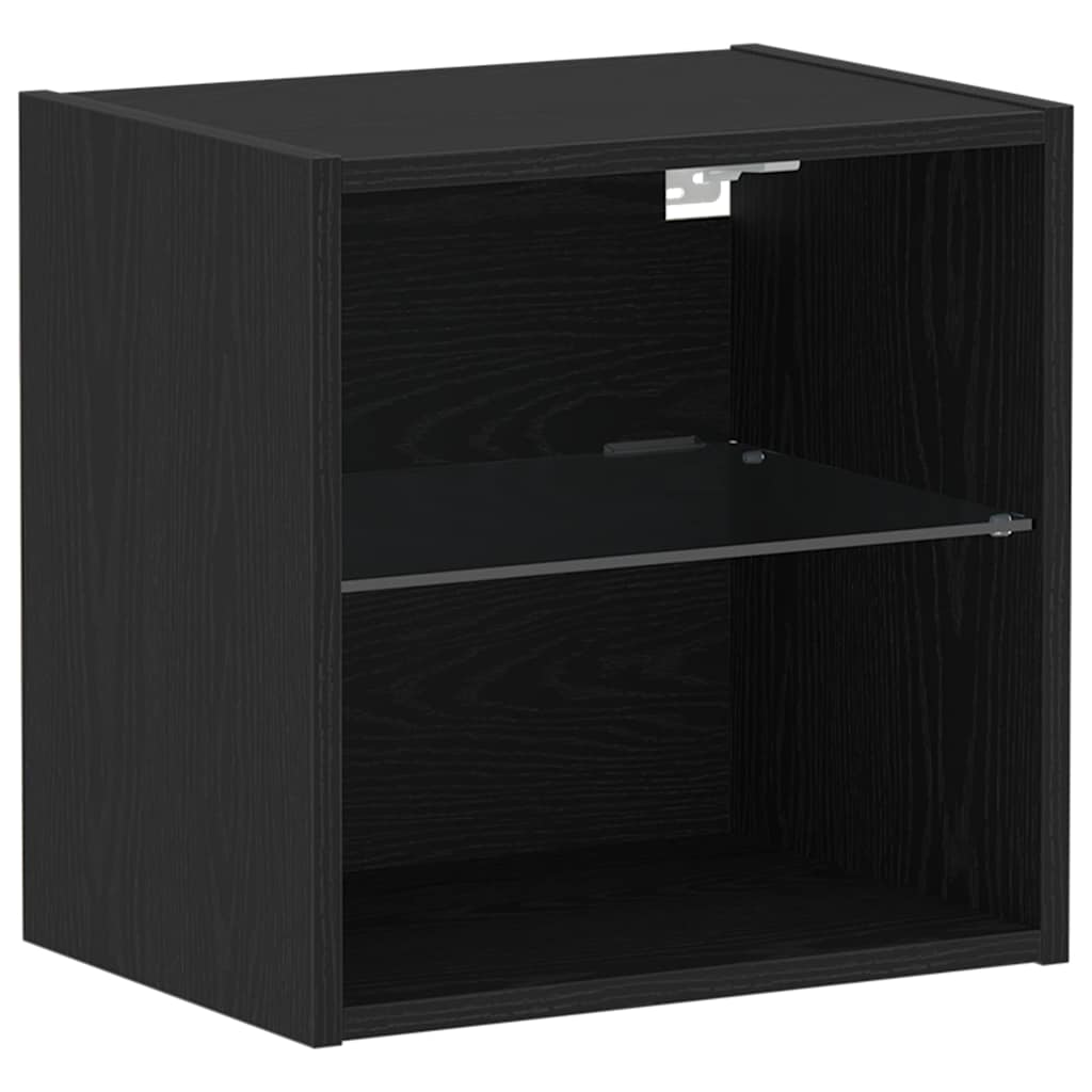 Set TV komoda s LED svjetlima 2 pcs Crni hrast 40 x 30 x 30 cm