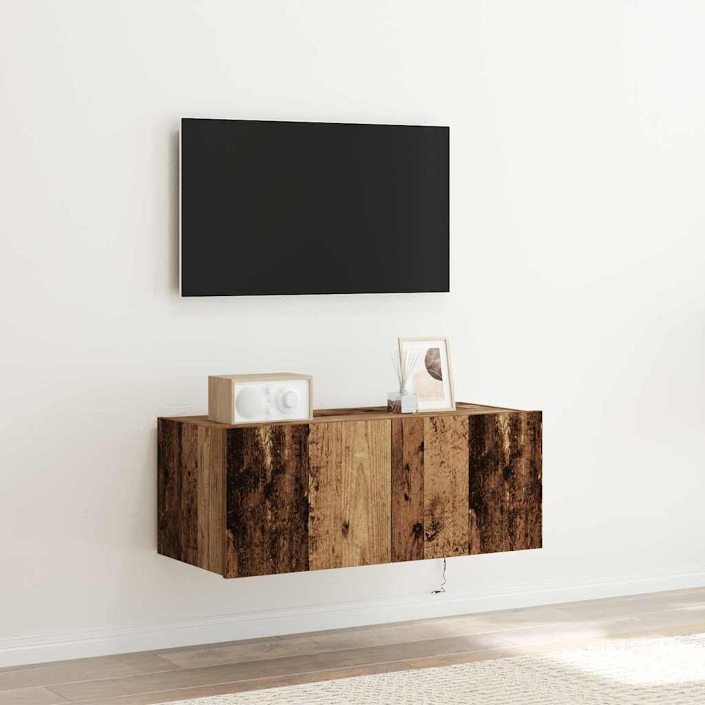 TV zidni ormar Staro drvo 80 x 35 x 31 cm Konstruirano drvo