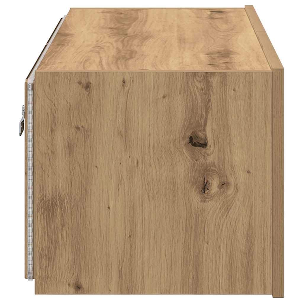 TV zidni ormar s LED svjetlima Umjetnički hrast 80 x 35 x 31 cm