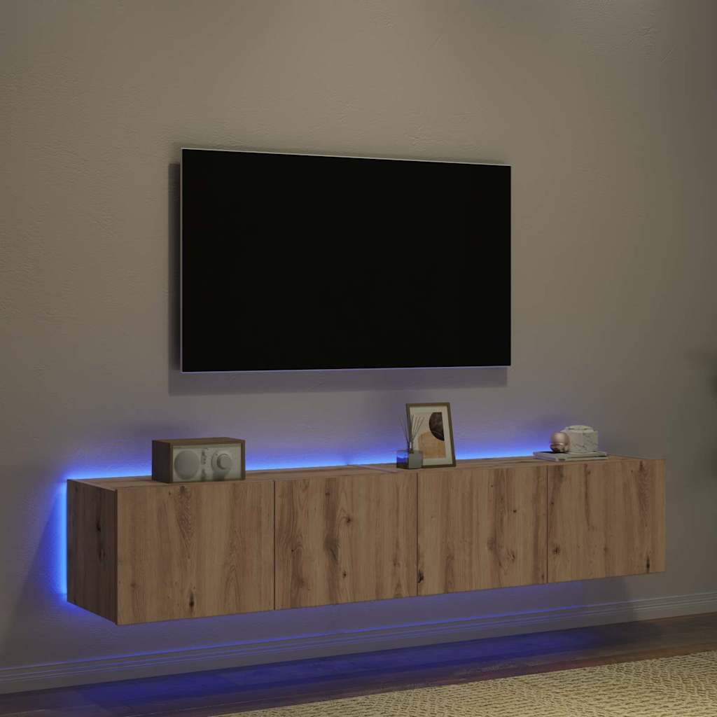 TV zidni ormar Zidne 2 pcs Umjetnički hrast 80 x 35 x 31 cm