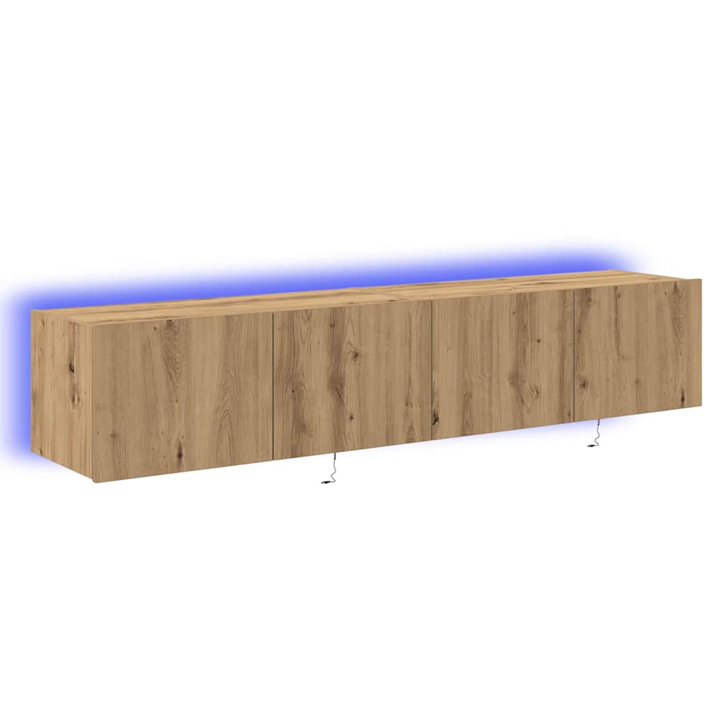 TV zidni ormar Zidne 2 pcs Umjetnički hrast 80 x 35 x 31 cm