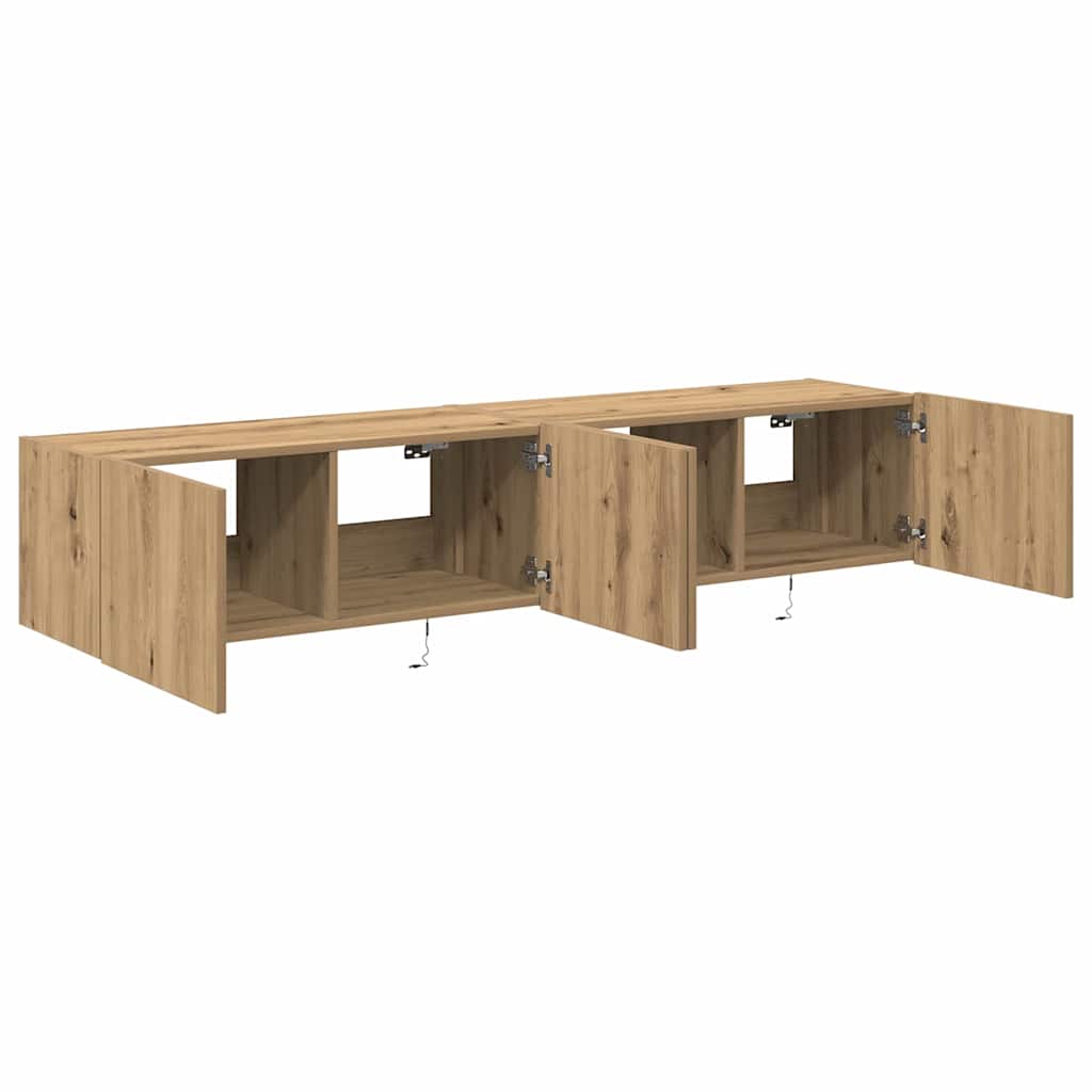 TV zidni ormar Zidne 2 pcs Umjetnički hrast 80 x 35 x 31 cm