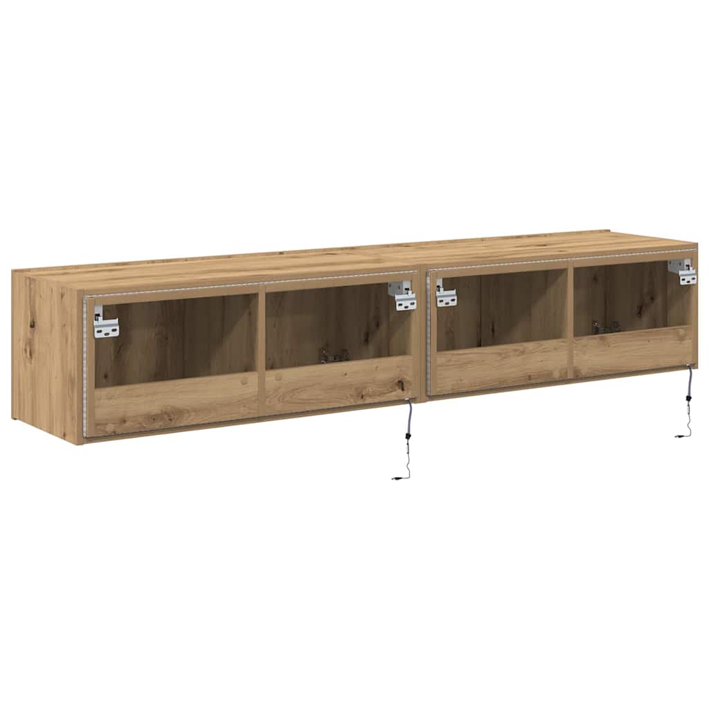 TV zidni ormar Zidne 2 pcs Umjetnički hrast 80 x 35 x 31 cm