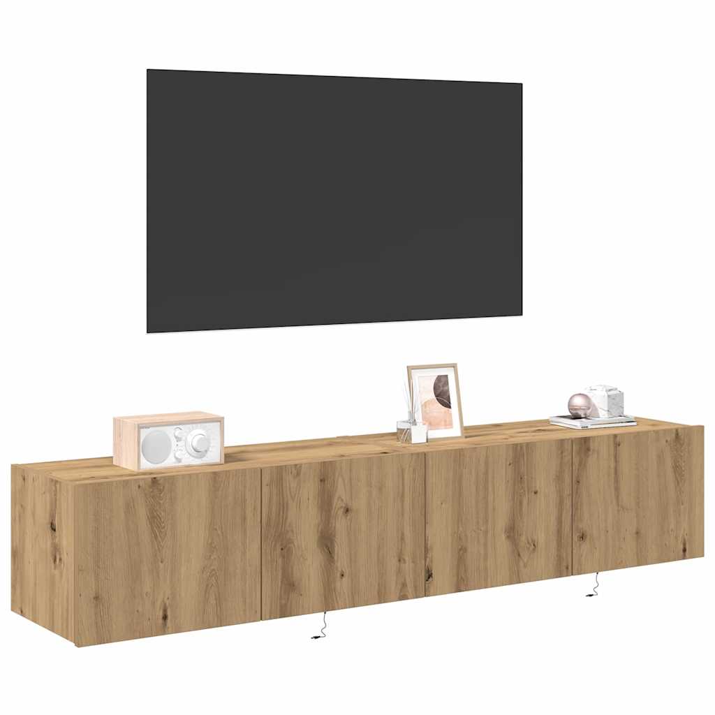 TV zidni ormar Zidne 2 pcs Umjetnički hrast 80 x 35 x 31 cm