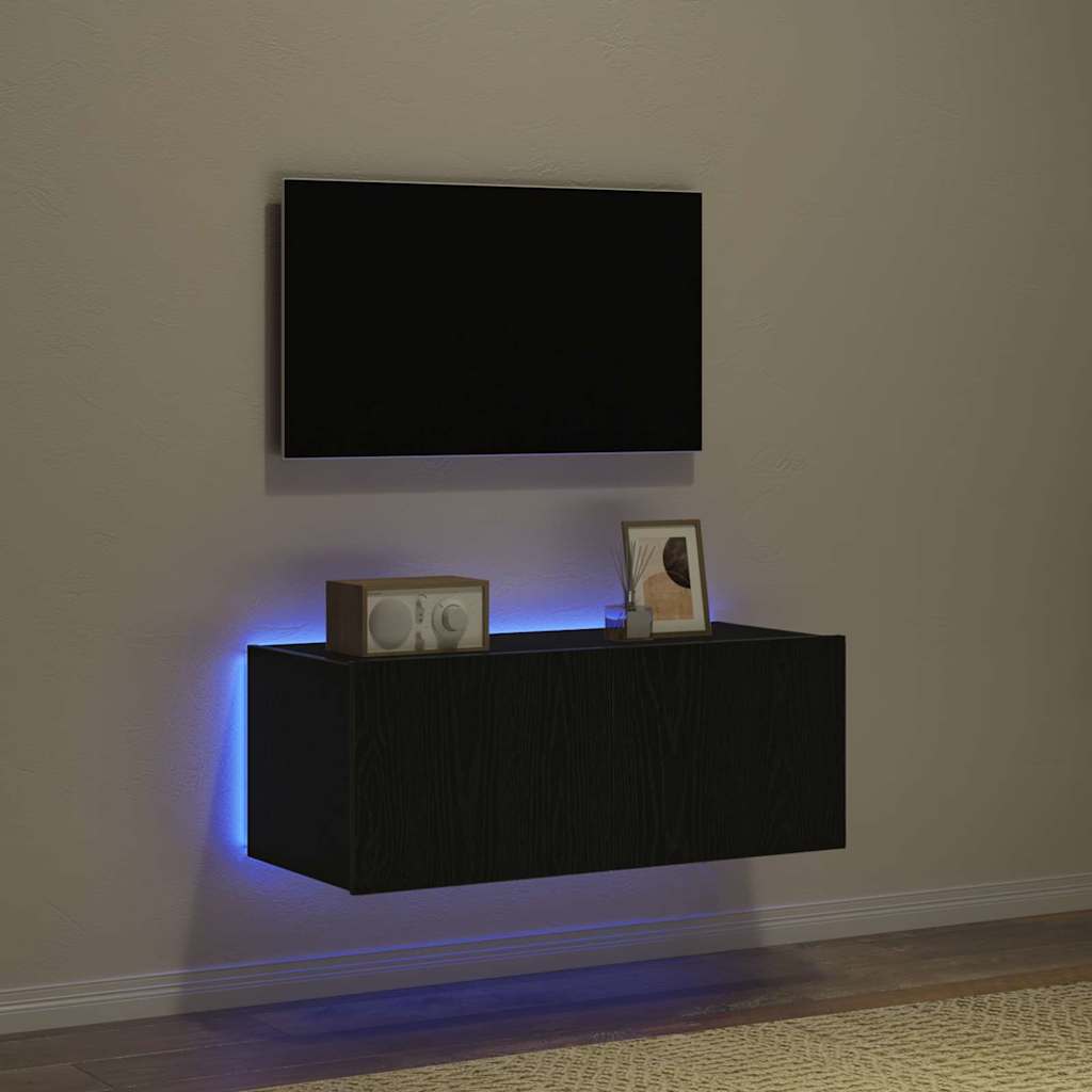 TV zidni ormar Crni hrast 80 x 35 x 31 cm Konstruirano drvo