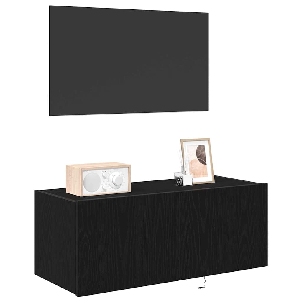 TV zidni ormar Crni hrast 80 x 35 x 31 cm Konstruirano drvo