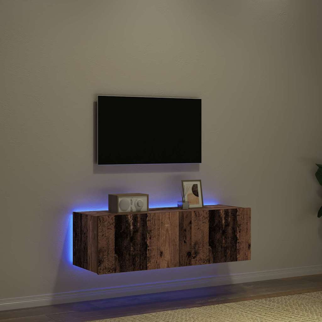 TV zidni ormar Zidne 2 pcs Staro drvo 100 x 35 x 31 cm