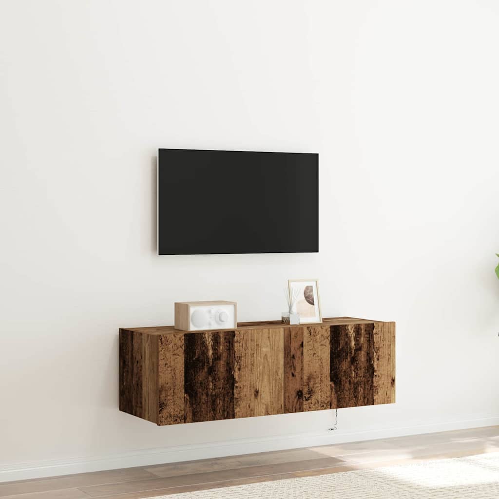 TV zidni ormar Zidne 2 pcs Staro drvo 100 x 35 x 31 cm