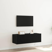 TV zidni ormar Zidne 2 pcs Crni hrast 100 x 35 x 31 cm