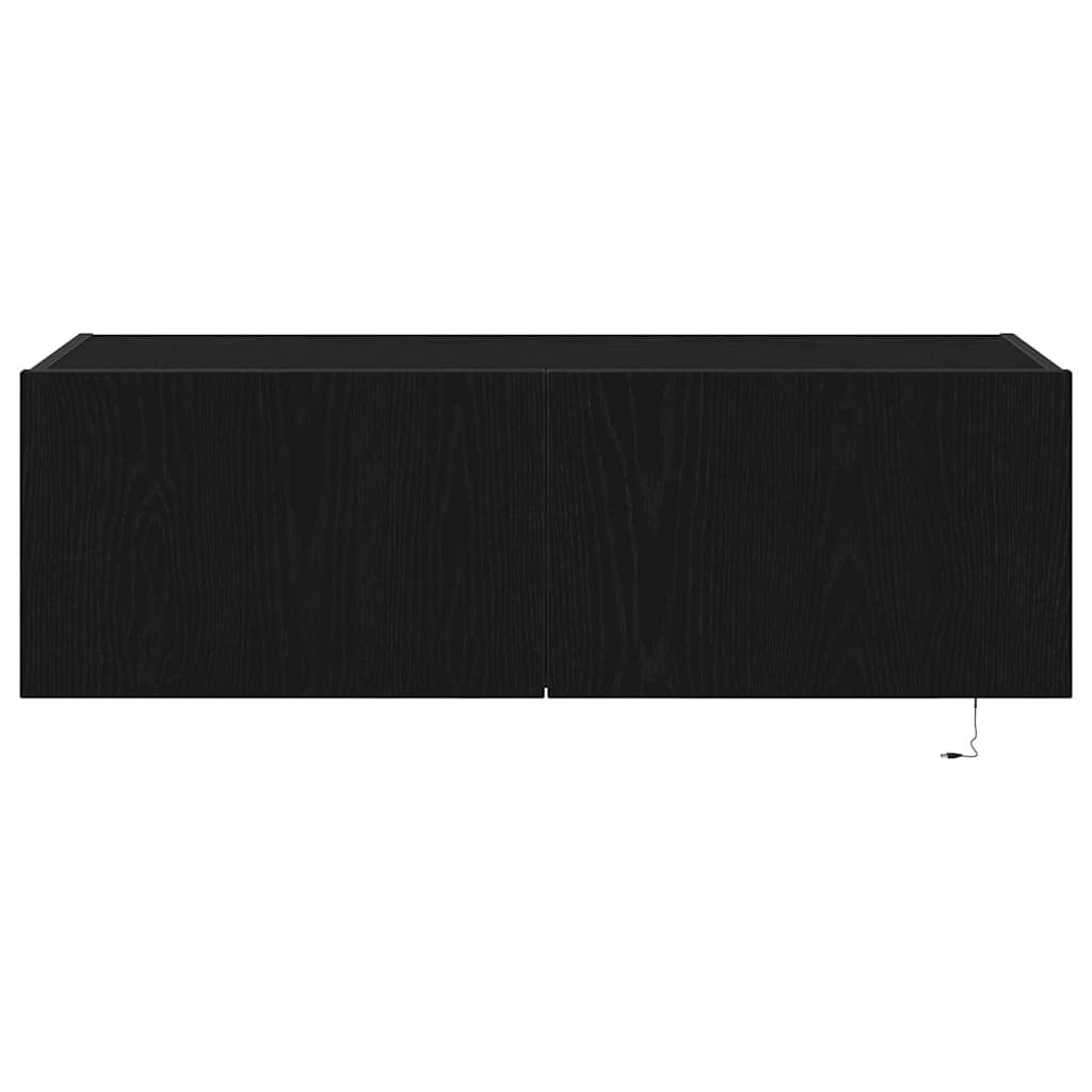 TV zidni ormar Zidne 2 pcs Crni hrast 100 x 35 x 31 cm