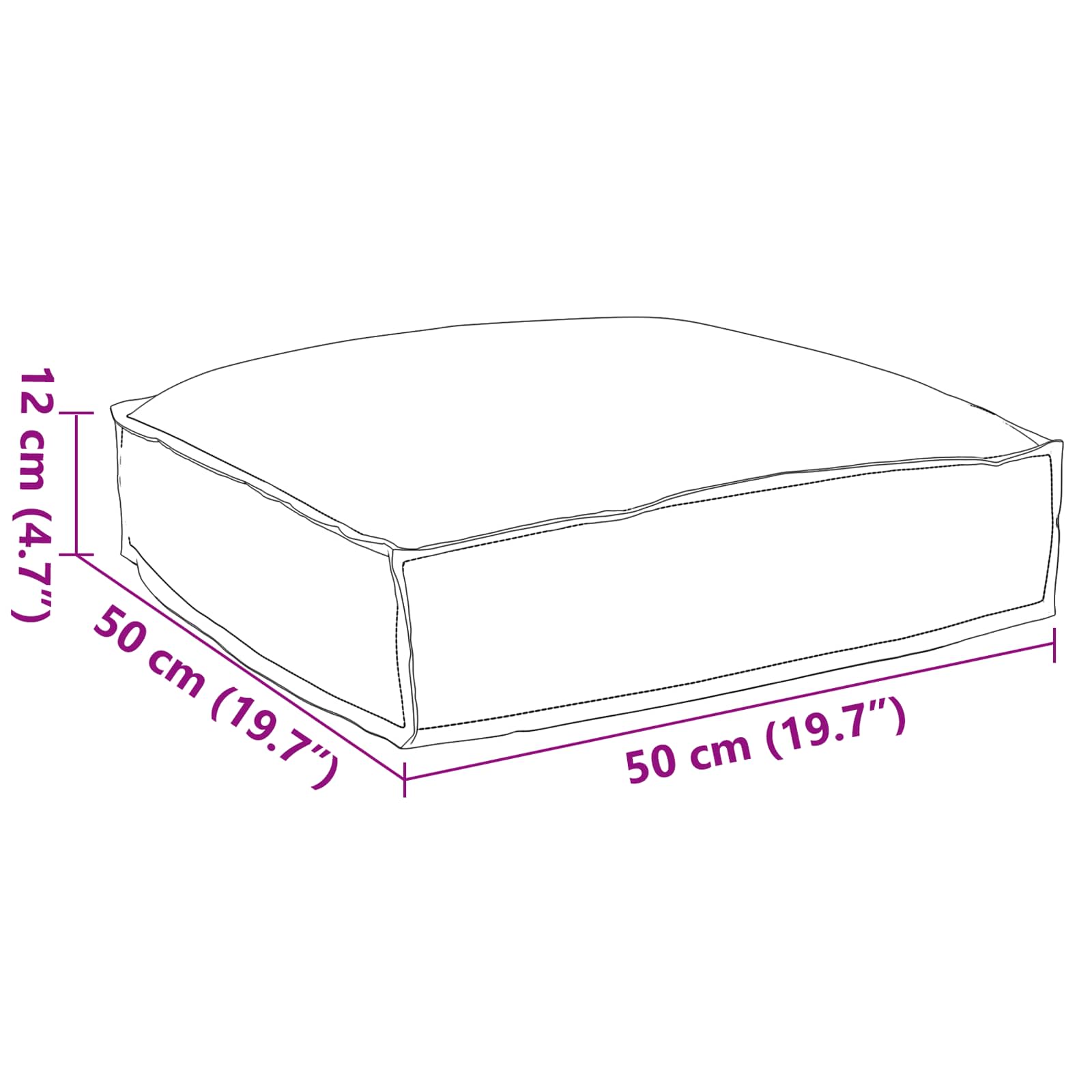 Jastuk Krema 50 x 50 x 12 cm Oxford tkanina