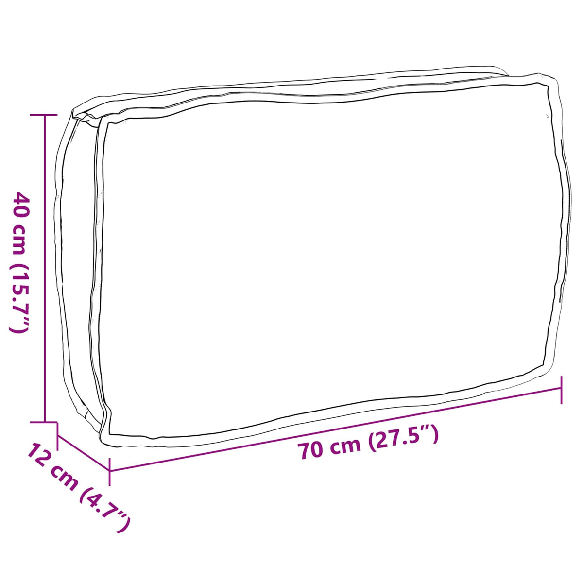 Jastuk Antracit 70 x 40 x 12 cm Oxford tkanina