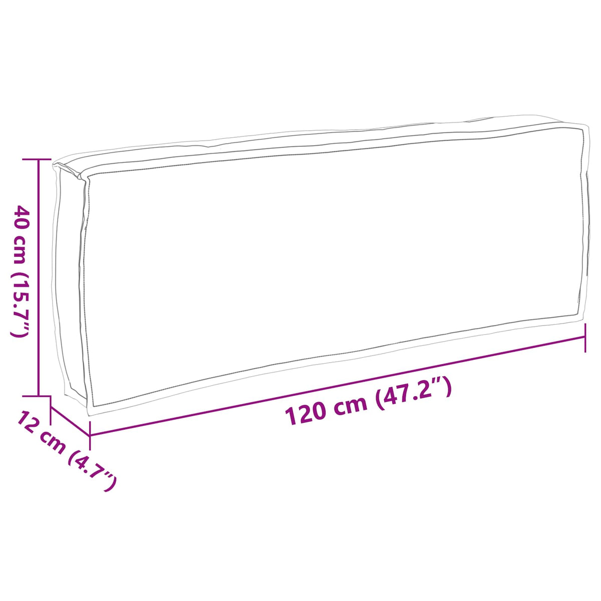 Jastuk Bež 120 x 40 x 12 cm Oxford tkanina