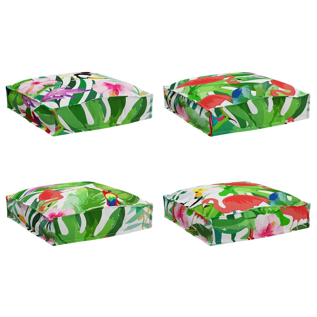 Jastuk Cvjetni 4 pcs Šareni 40 x 40 x 8 cm Oxford tkanina
