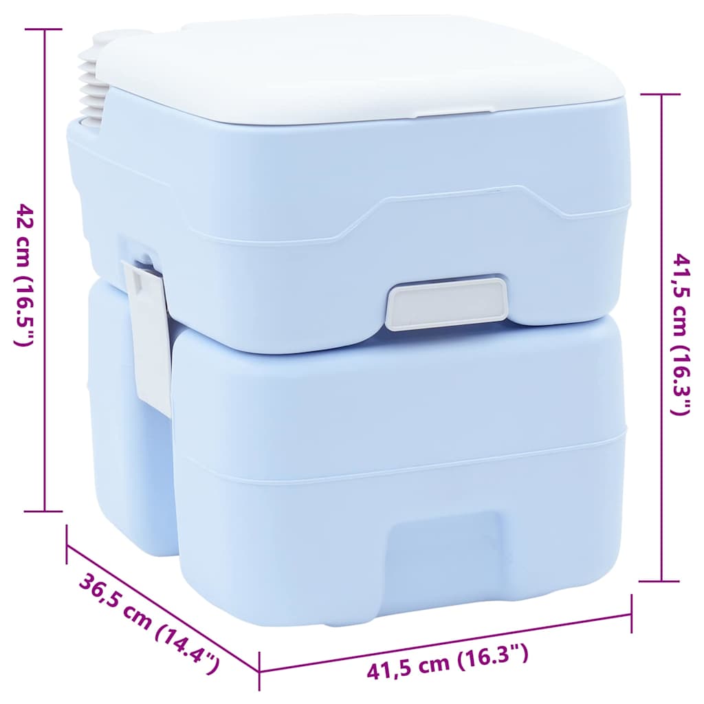 Kamperski WC Svijetloplava i bijela 41,5 x 36,5 x 42 cm