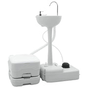 Kamperski WC set 2 pcs Siva i bijela Polietilen Visoke Gustoće