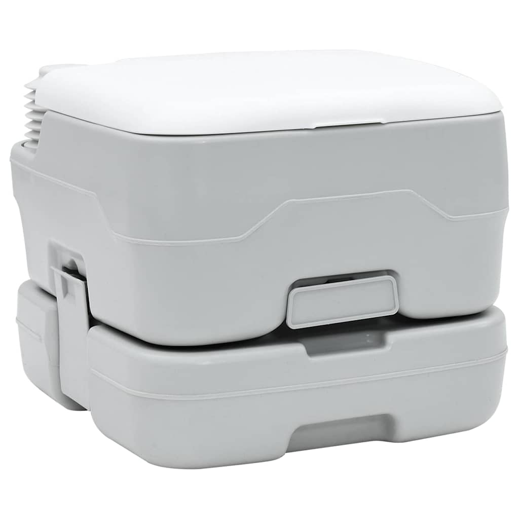 Kamperski WC set 2 pcs Siva i bijela Polietilen Visoke Gustoće