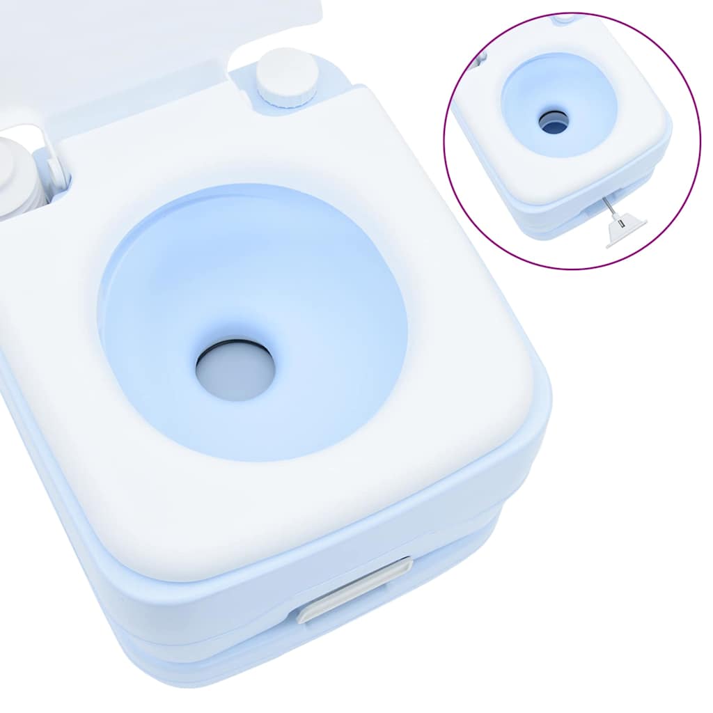 Kamperski WC set 2 pcs Plava i bijela Polietilen Visoke Gustoće