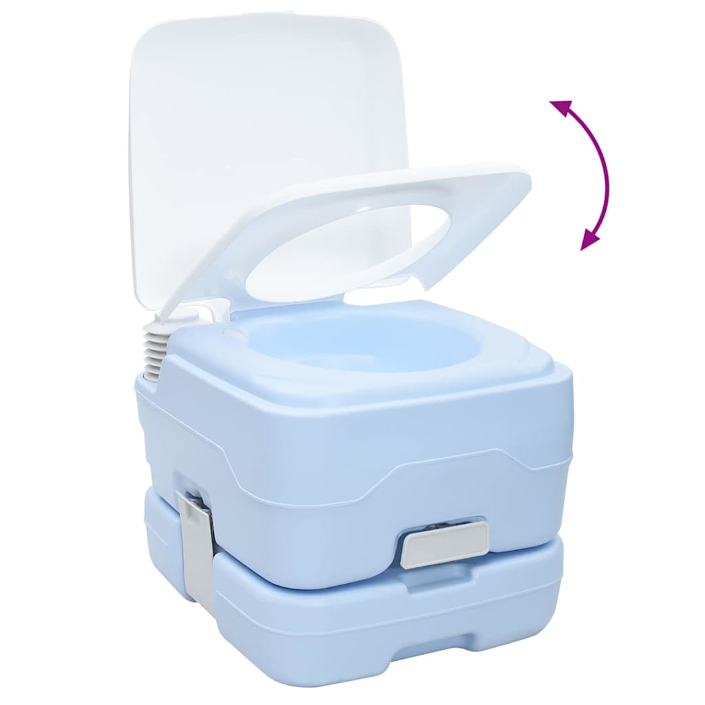 Kamperski WC set 2 pcs Plava i bijela Polietilen Visoke Gustoće