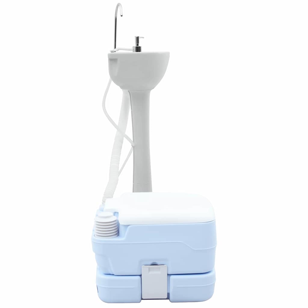 Kamperski WC set 2 pcs Plava i bijela Polietilen Visoke Gustoće