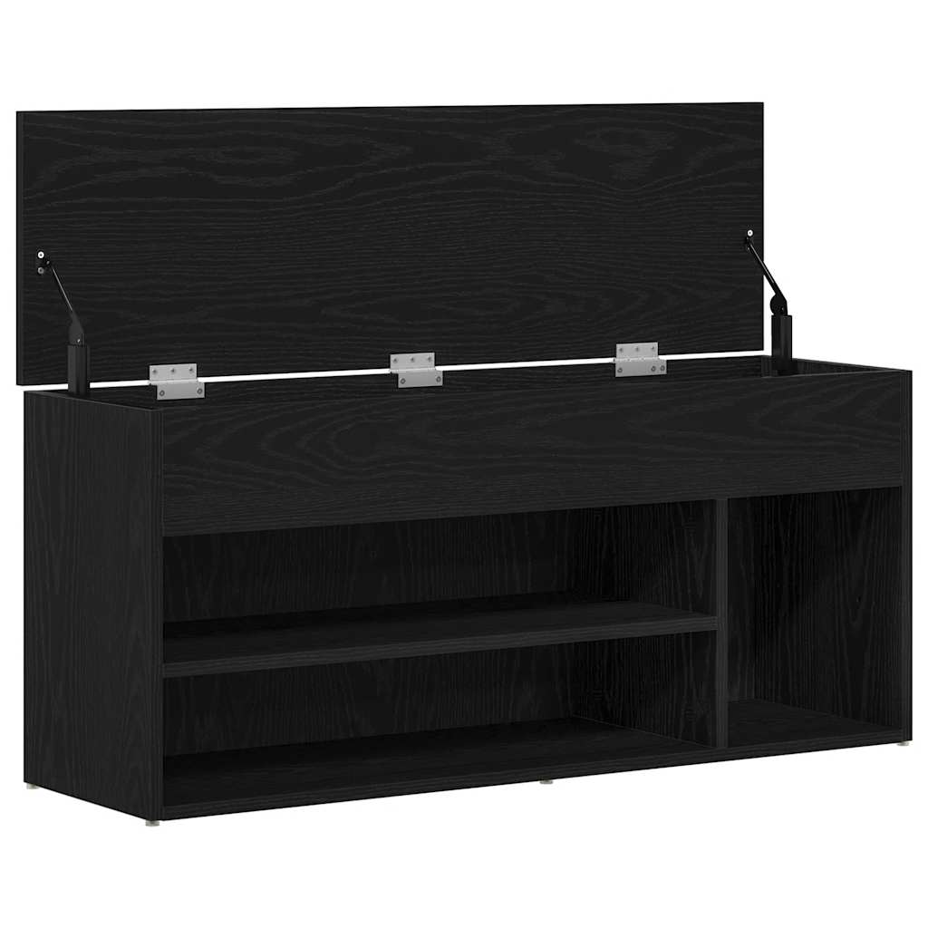 Klupa za cipele crni hrast 102x30,5x45 cm izrađeno drvo