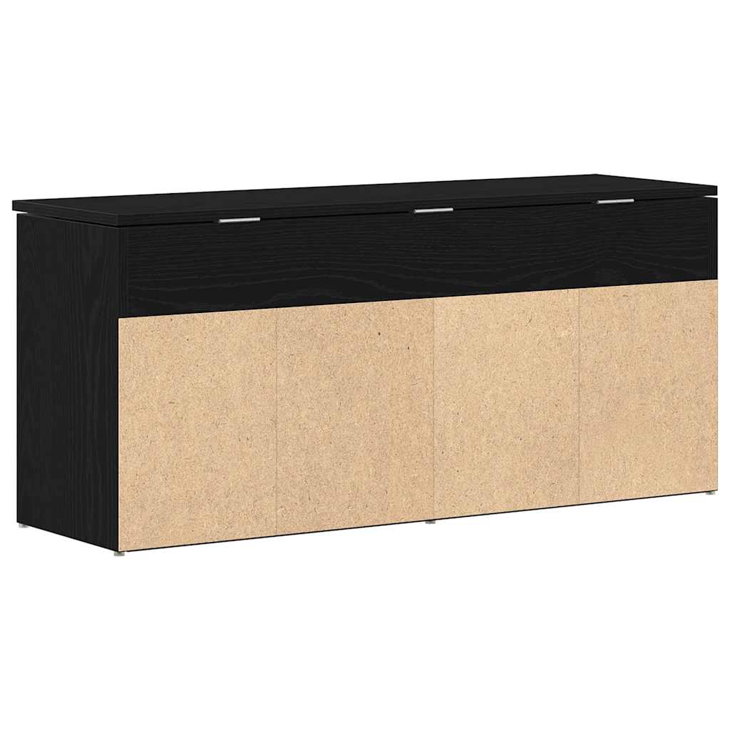 Klupa za cipele crni hrast 102x30,5x45 cm izrađeno drvo