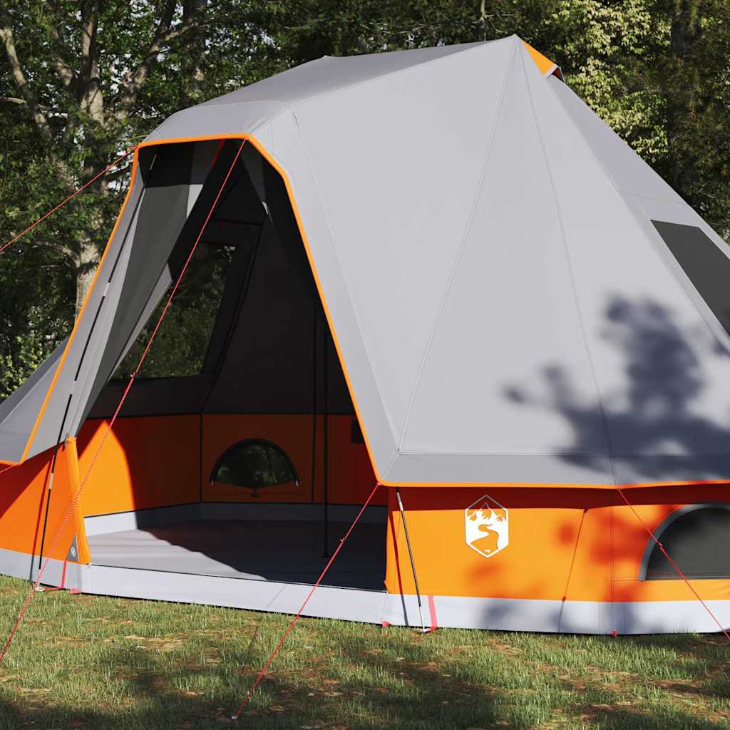 Tipi šator s krovom Siva i narančasta 466 x 310 x 240 cm taft