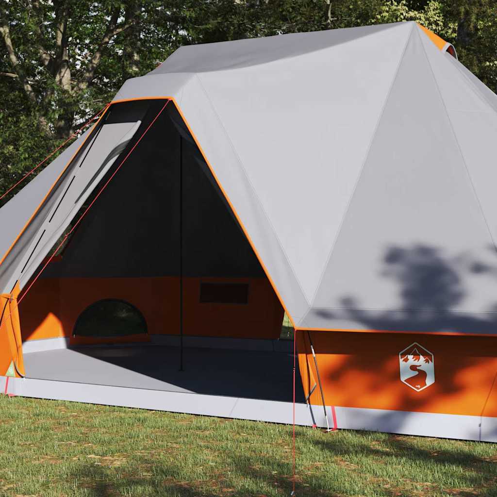 Tipi šator s krovom Siva i narančasta 680 x 430 x 270 cm taft