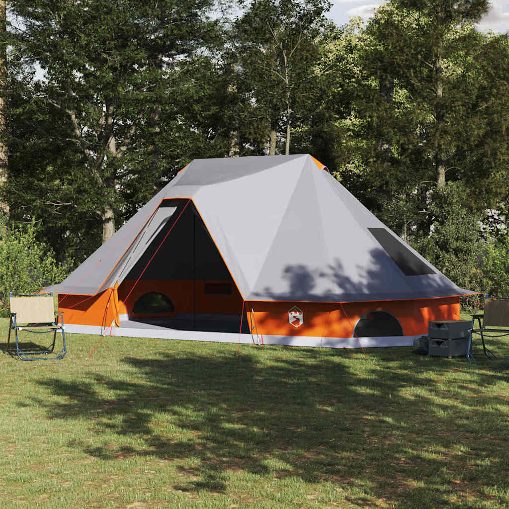 Tipi šator s krovom Siva i narančasta 680 x 430 x 270 cm taft