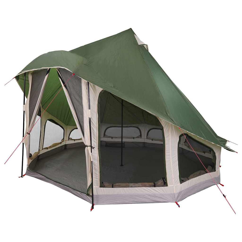 Tipi šator s krovom s pohranom Zelena 404 x 370 x 270 cm taft