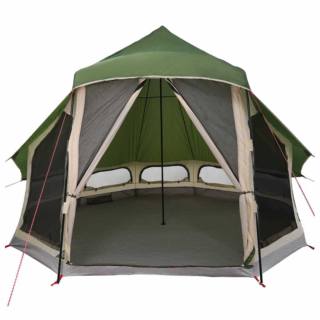 Tipi šator s krovom s pohranom Zelena 404 x 370 x 270 cm taft