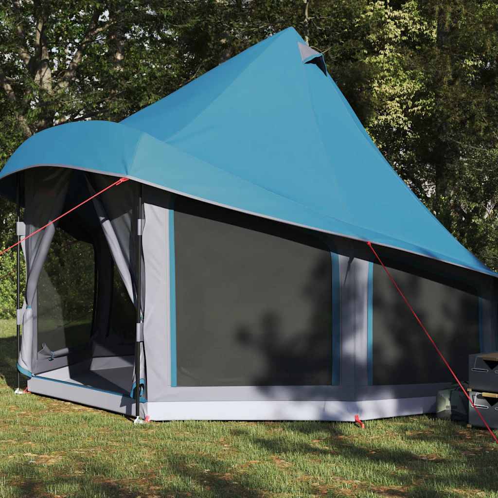 Tipi šator s krovom s pohranom Plava 404 x 370 x 270 cm taft