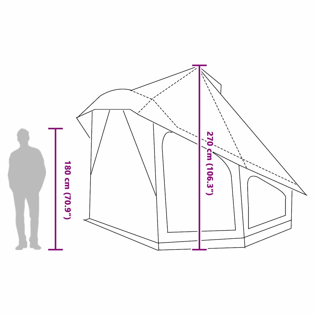 Tipi šator s krovom s pohranom Plava 404 x 370 x 270 cm taft