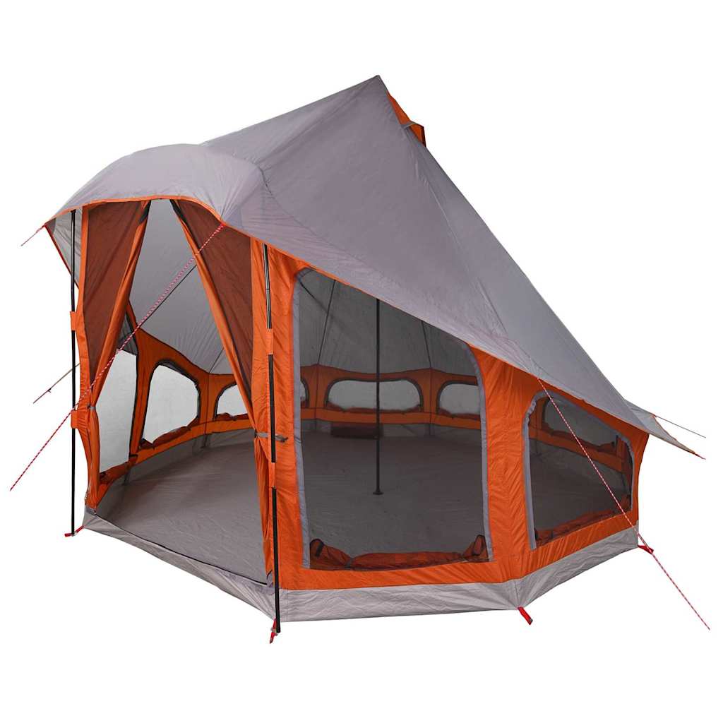Tipi šator s krovom Siva i narančasta 404 x 370 x 270 cm taft