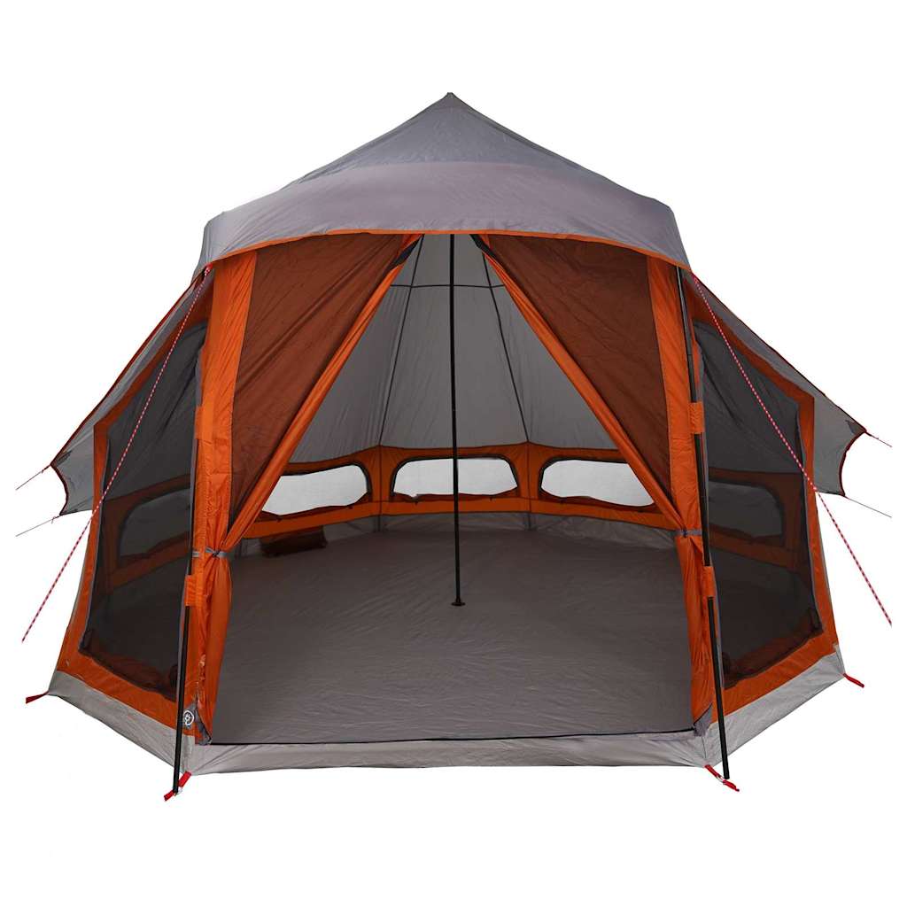 Tipi šator s krovom Siva i narančasta 404 x 370 x 270 cm taft