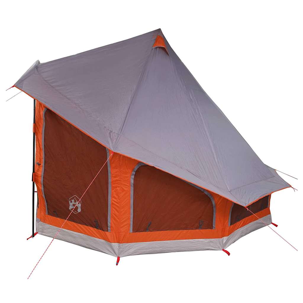 Tipi šator s krovom Siva i narančasta 404 x 370 x 270 cm taft