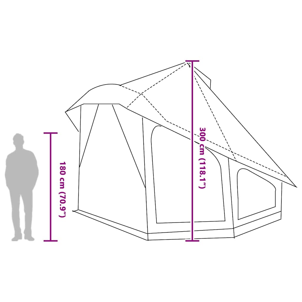 Tipi šator s krovom Siva i narančasta 508 x 470 x 300 cm taft
