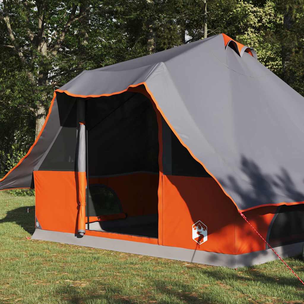 Tipi šator s krovom Siva i narančasta 358 x 296 x 258 cm taft
