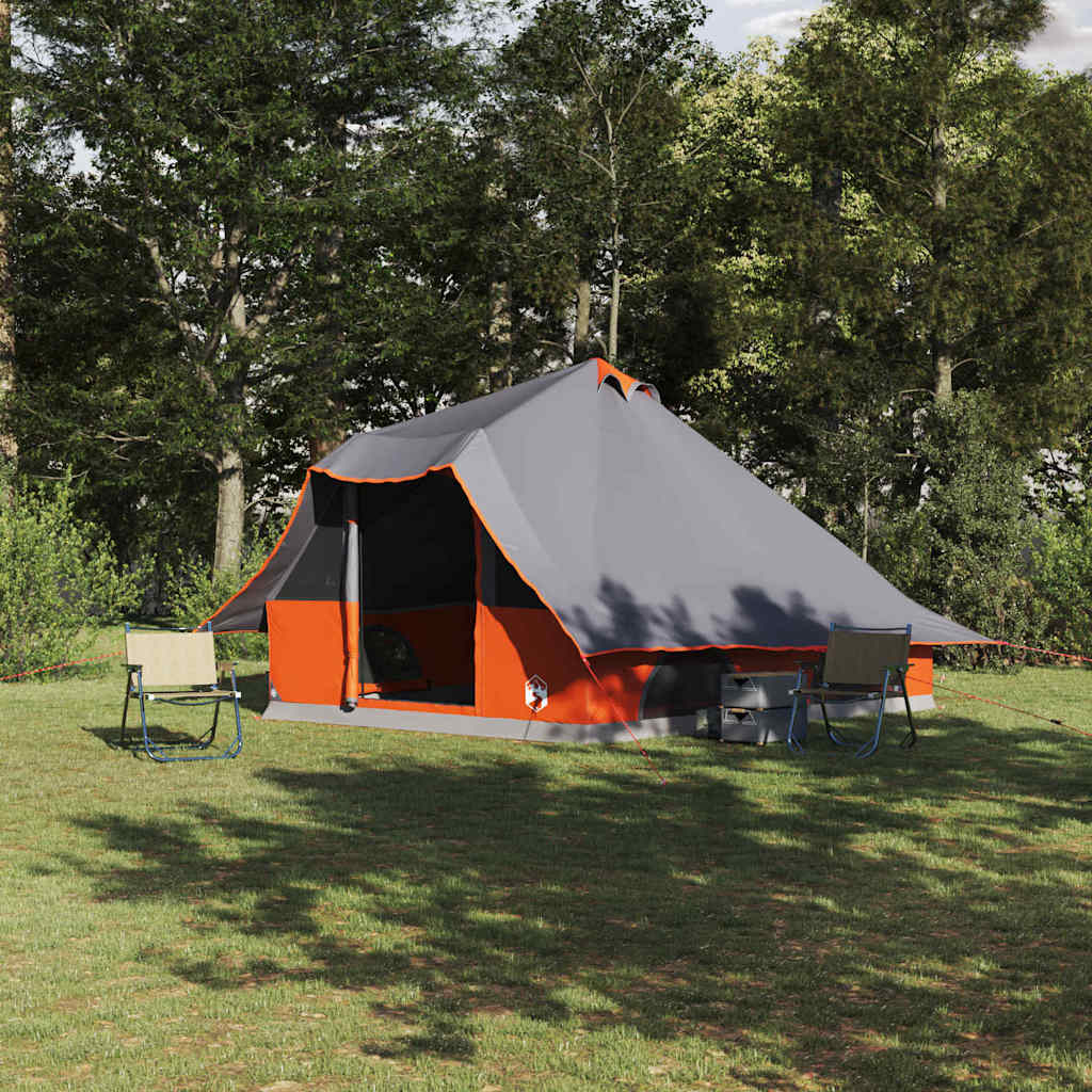 Tipi šator s krovom Siva i narančasta 358 x 296 x 258 cm taft