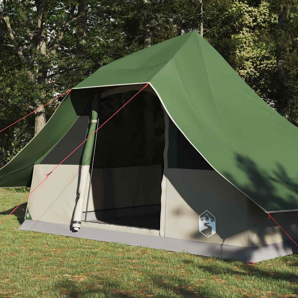 Tipi šator s krovom s pohranom Zelena 364 x 281 x 257 cm taft