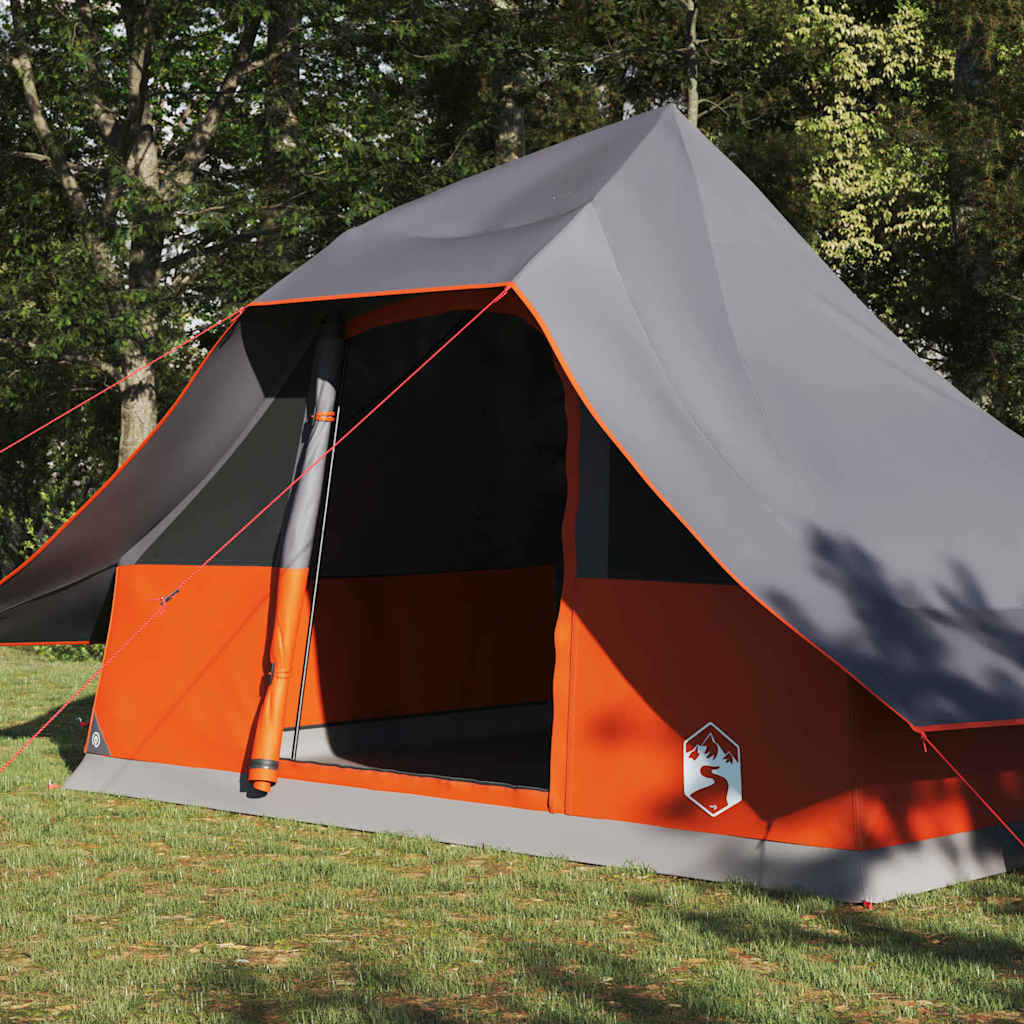 Tipi šator s krovom Siva i narančasta 364 x 281 x 257 cm taft